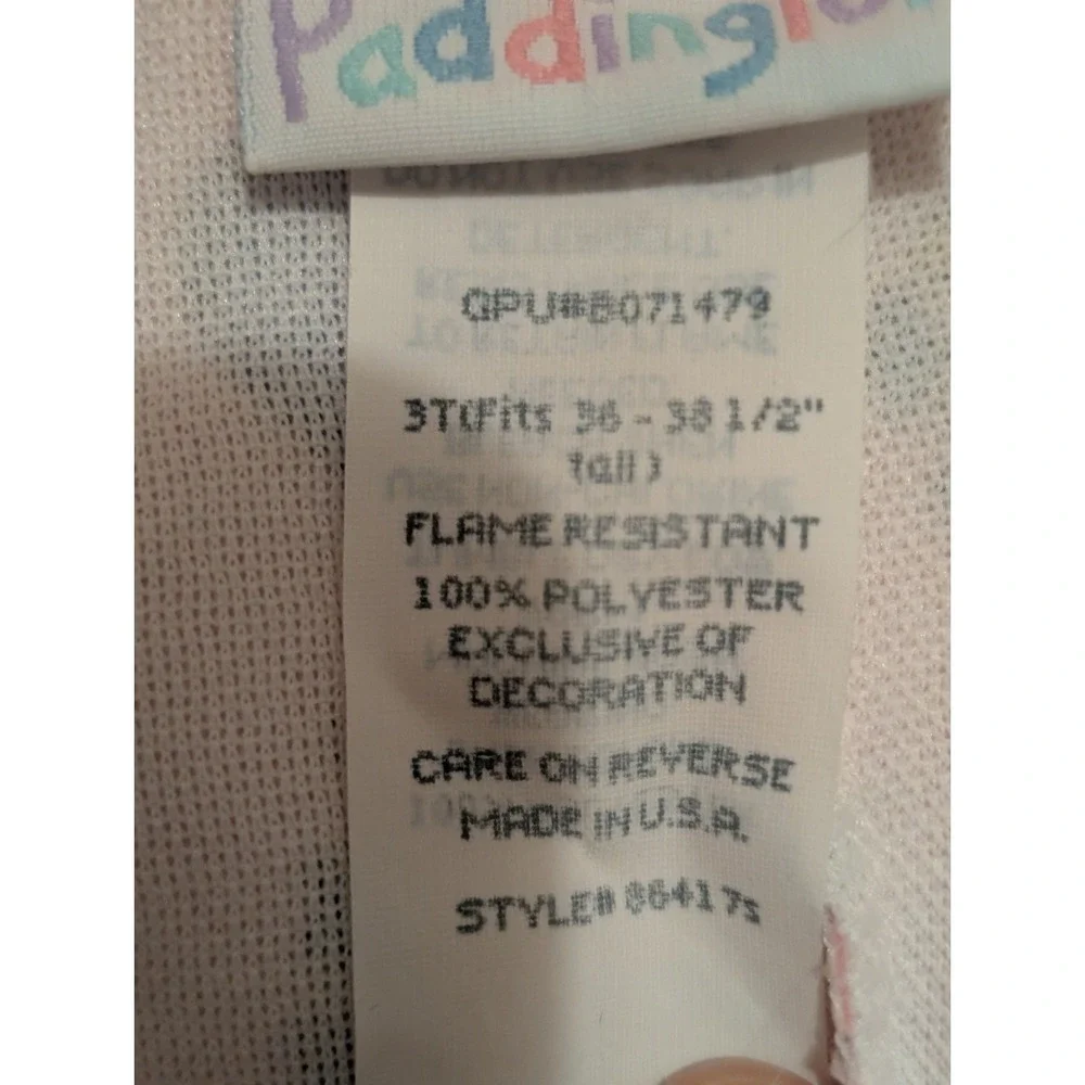 Vtg NWT Kid Vantage Paddington Bear Pink Blanket Sleeper Footed‎ Pajamas 3T USA